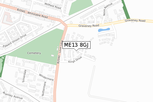 ME13 8GJ map - large scale - OS Open Zoomstack (Ordnance Survey) ME13 8GJ map - large scale - OS Open Zoomstack (Ordnance Survey)