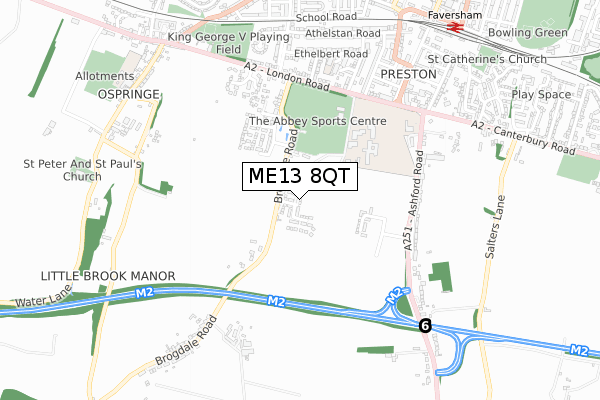 ME13 8QT map - small scale - OS Open Zoomstack (Ordnance Survey)