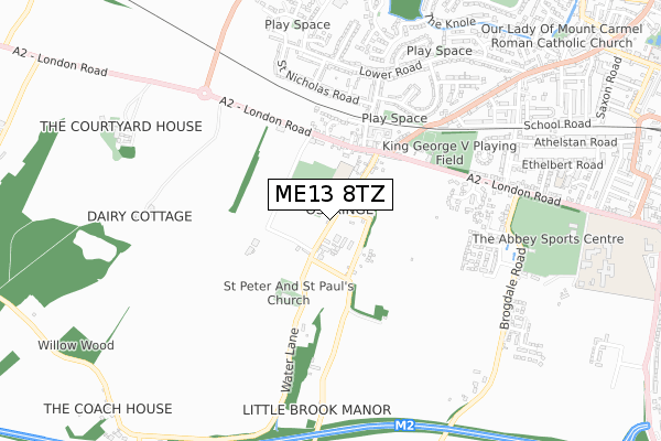 ME13 8TZ map - small scale - OS Open Zoomstack (Ordnance Survey)
