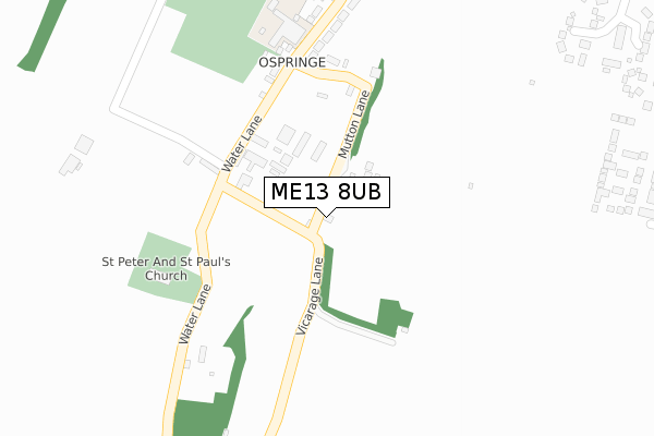 ME13 8UB map - large scale - OS Open Zoomstack (Ordnance Survey)