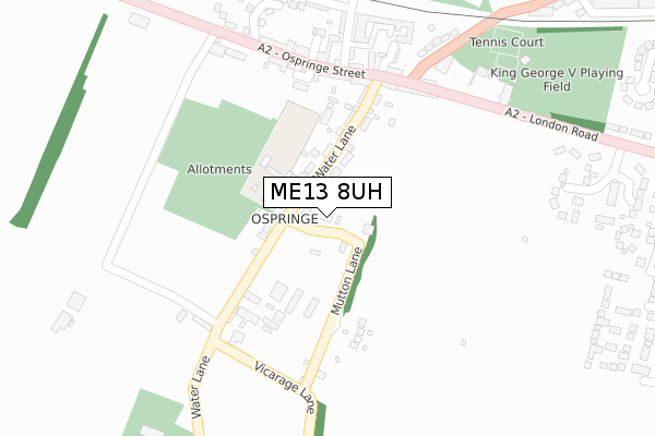 ME13 8UH map - large scale - OS Open Zoomstack (Ordnance Survey)