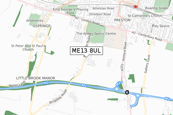 ME13 8UL map - small scale - OS Open Zoomstack (Ordnance Survey)