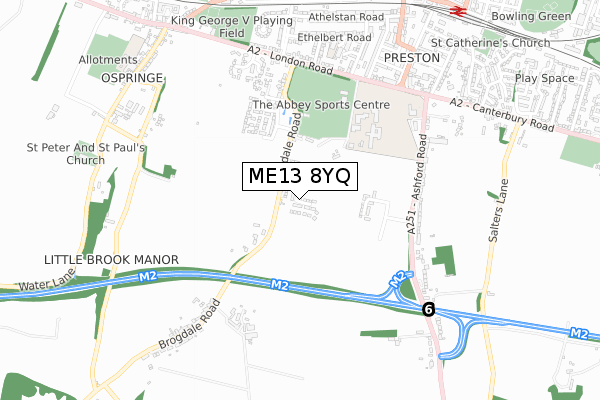 ME13 8YQ map - small scale - OS Open Zoomstack (Ordnance Survey)