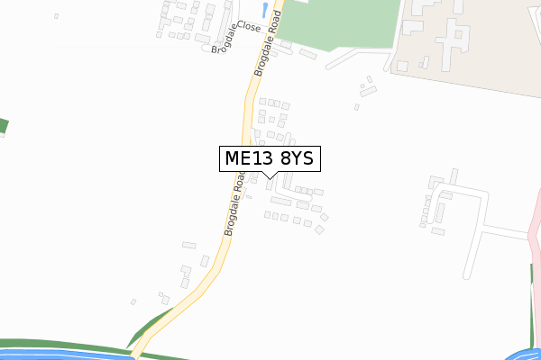 ME13 8YS map - large scale - OS Open Zoomstack (Ordnance Survey)