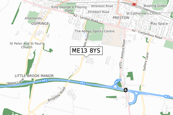 ME13 8YS map - small scale - OS Open Zoomstack (Ordnance Survey)