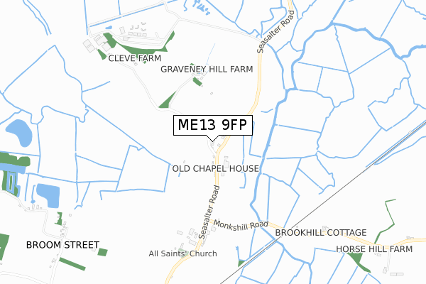 ME13 9FP map - small scale - OS Open Zoomstack (Ordnance Survey)