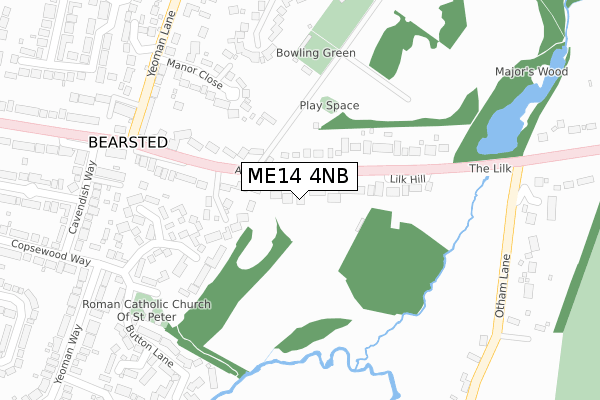 ME14 4NB map - large scale - OS Open Zoomstack (Ordnance Survey)
