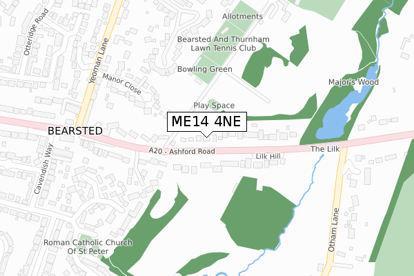 ME14 4NE map - large scale - OS Open Zoomstack (Ordnance Survey)