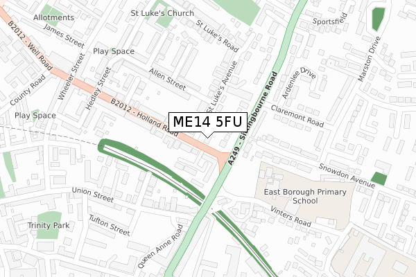 ME14 5FU map - large scale - OS Open Zoomstack (Ordnance Survey)