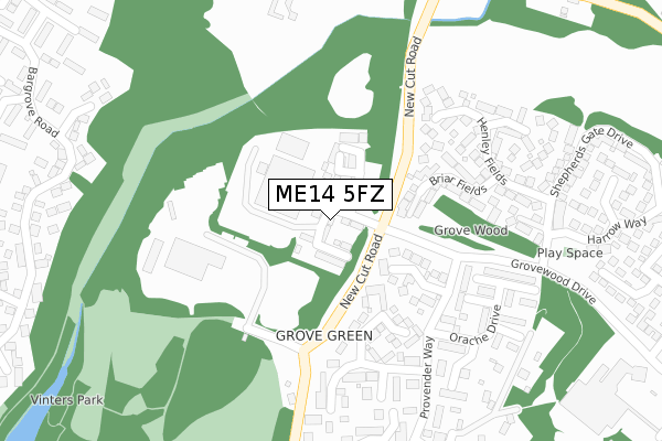 ME14 5FZ map - large scale - OS Open Zoomstack (Ordnance Survey)
