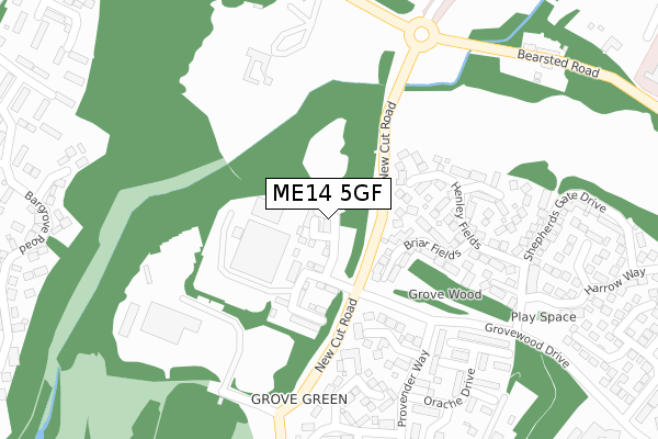 ME14 5GF map - large scale - OS Open Zoomstack (Ordnance Survey)