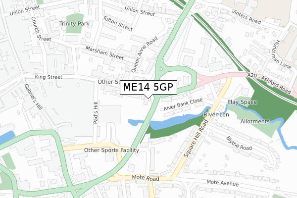 ME14 5GP map - large scale - OS Open Zoomstack (Ordnance Survey)