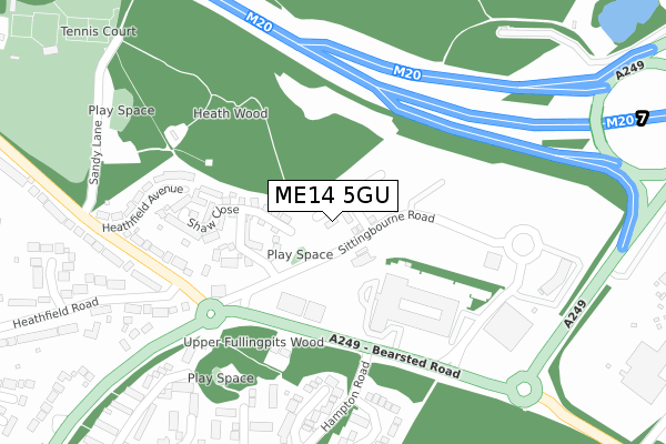 ME14 5GU map - large scale - OS Open Zoomstack (Ordnance Survey)