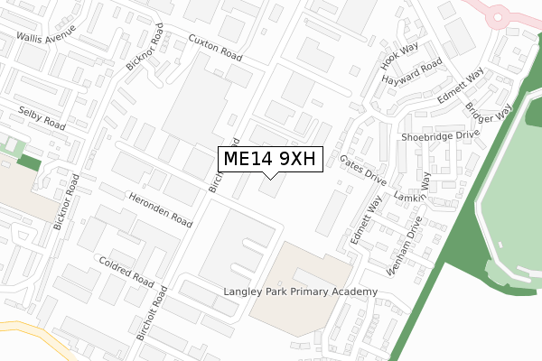 ME14 9XH map - large scale - OS Open Zoomstack (Ordnance Survey) ME14 9XH map - large scale - OS Open Zoomstack (Ordnance Survey)