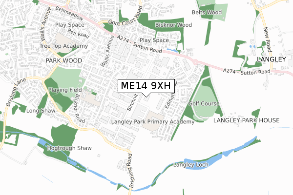 ME14 9XH map - small scale - OS Open Zoomstack (Ordnance Survey) ME14 9XH map - small scale - OS Open Zoomstack (Ordnance Survey)
