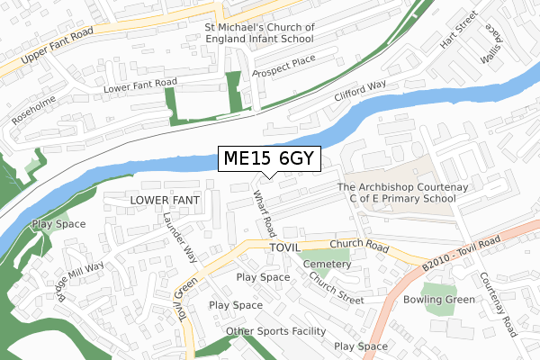 ME15 6GY map - large scale - OS Open Zoomstack (Ordnance Survey)