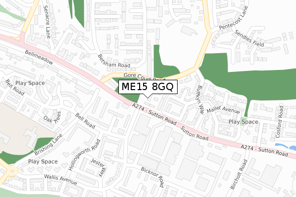 ME15 8GQ map - large scale - OS Open Zoomstack (Ordnance Survey)