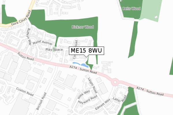 ME15 8WU map - large scale - OS Open Zoomstack (Ordnance Survey) ME15 8WU map - large scale - OS Open Zoomstack (Ordnance Survey)