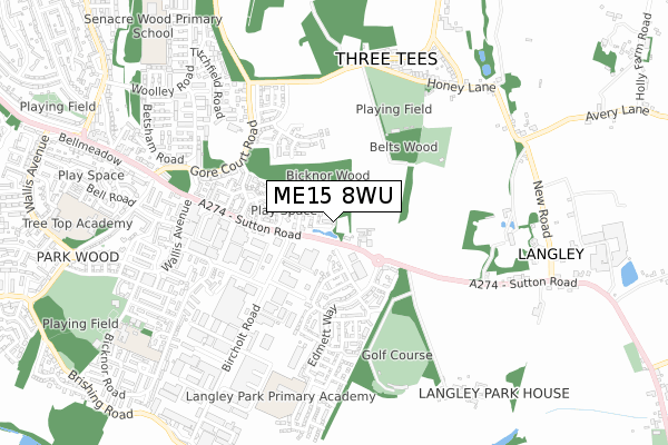 ME15 8WU map - small scale - OS Open Zoomstack (Ordnance Survey) ME15 8WU map - small scale - OS Open Zoomstack (Ordnance Survey)