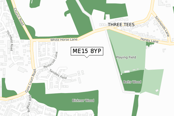 ME15 8YP map - large scale - OS Open Zoomstack (Ordnance Survey)