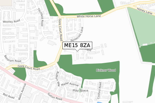 ME15 8ZA map - large scale - OS Open Zoomstack (Ordnance Survey)