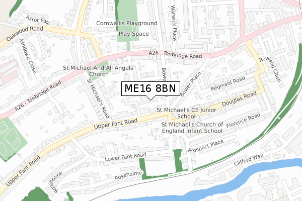 ME16 8BN map - large scale - OS Open Zoomstack (Ordnance Survey)