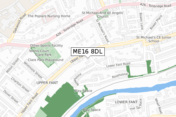 ME16 8DL map - large scale - OS Open Zoomstack (Ordnance Survey)