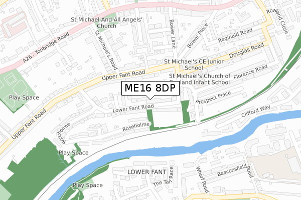 ME16 8DP map - large scale - OS Open Zoomstack (Ordnance Survey)