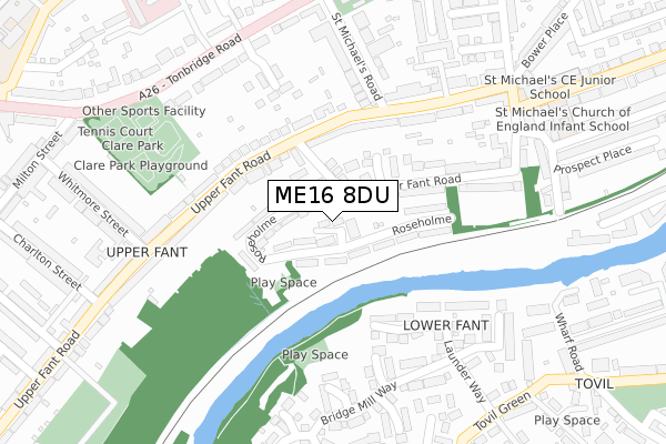ME16 8DU map - large scale - OS Open Zoomstack (Ordnance Survey)