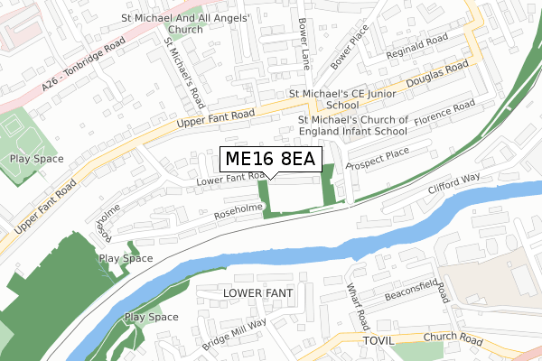 ME16 8EA map - large scale - OS Open Zoomstack (Ordnance Survey)