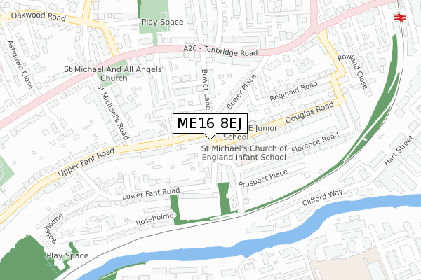 ME16 8EJ map - large scale - OS Open Zoomstack (Ordnance Survey)