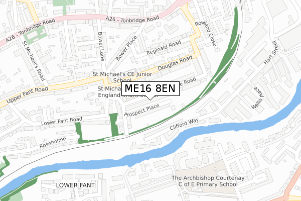 ME16 8EN map - large scale - OS Open Zoomstack (Ordnance Survey)