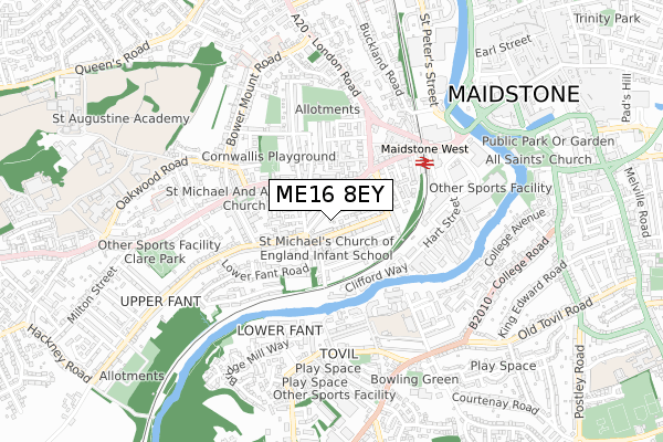 ME16 8EY map - small scale - OS Open Zoomstack (Ordnance Survey)