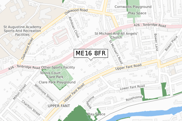 ME16 8FR map - large scale - OS Open Zoomstack (Ordnance Survey)