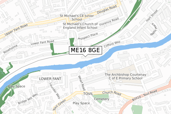 ME16 8GE map - large scale - OS Open Zoomstack (Ordnance Survey)