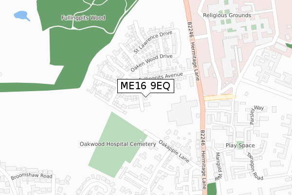 ME16 9EQ map - large scale - OS Open Zoomstack (Ordnance Survey)