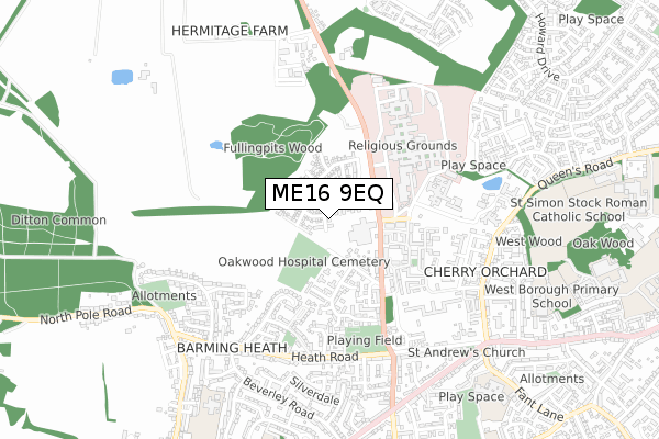 ME16 9EQ map - small scale - OS Open Zoomstack (Ordnance Survey)