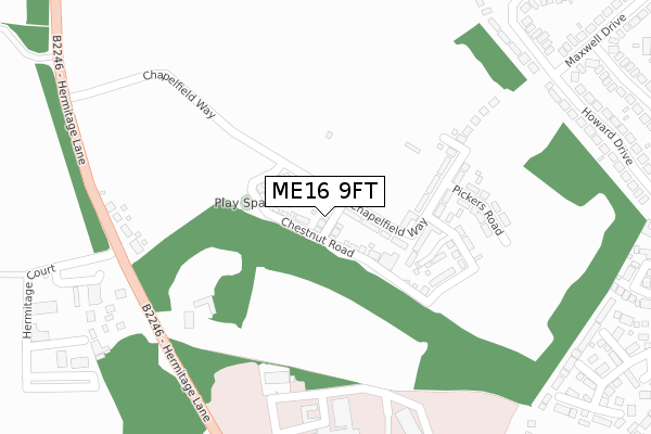 ME16 9FT map - large scale - OS Open Zoomstack (Ordnance Survey)