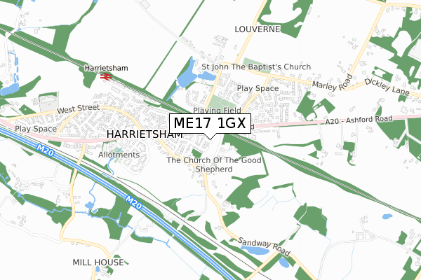 ME17 1GX map - small scale - OS Open Zoomstack (Ordnance Survey) ME17 1GX map - small scale - OS Open Zoomstack (Ordnance Survey)