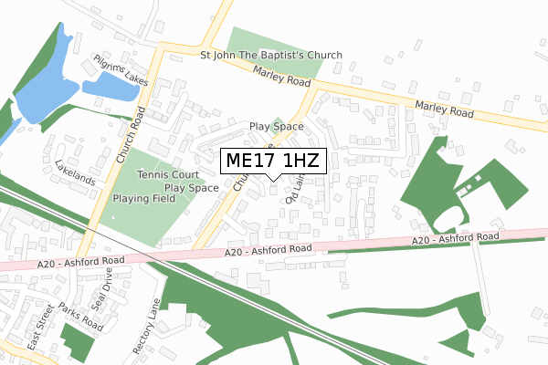 ME17 1HZ map - large scale - OS Open Zoomstack (Ordnance Survey) ME17 1HZ map - large scale - OS Open Zoomstack (Ordnance Survey)