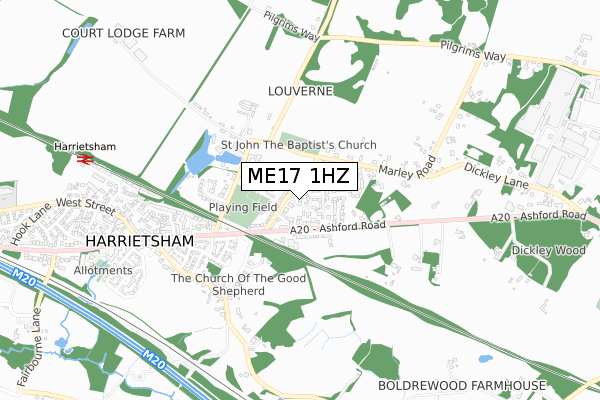 ME17 1HZ map - small scale - OS Open Zoomstack (Ordnance Survey)
