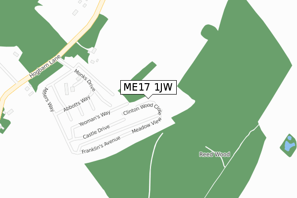 ME17 1JW map - large scale - OS Open Zoomstack (Ordnance Survey) ME17 1JW map - large scale - OS Open Zoomstack (Ordnance Survey)