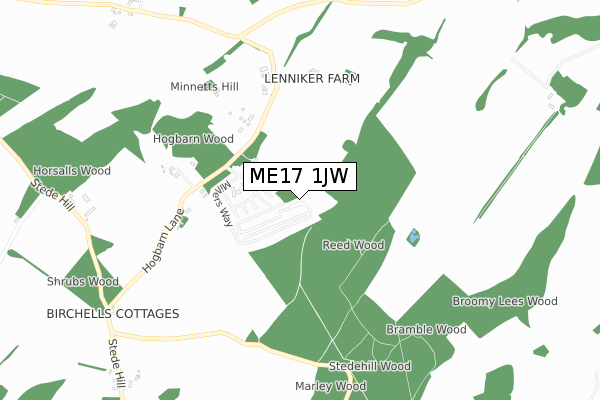 ME17 1JW map - small scale - OS Open Zoomstack (Ordnance Survey) ME17 1JW map - small scale - OS Open Zoomstack (Ordnance Survey)