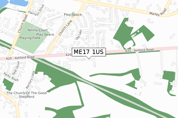 ME17 1US map - large scale - OS Open Zoomstack (Ordnance Survey)