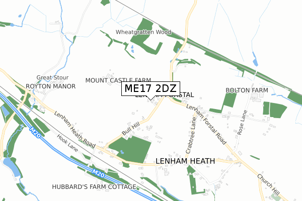 ME17 2DZ map - small scale - OS Open Zoomstack (Ordnance Survey)