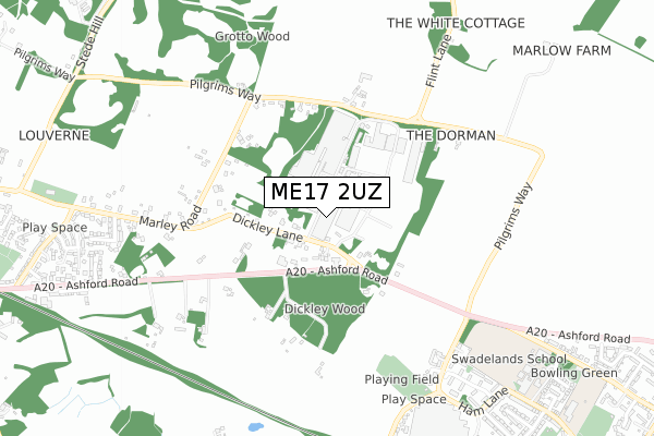 ME17 2UZ map - small scale - OS Open Zoomstack (Ordnance Survey) ME17 2UZ map - small scale - OS Open Zoomstack (Ordnance Survey)