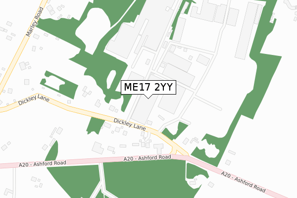 ME17 2YY map - large scale - OS Open Zoomstack (Ordnance Survey)