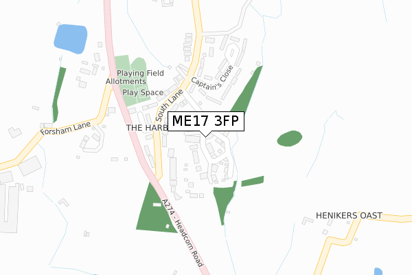 ME17 3FP map - large scale - OS Open Zoomstack (Ordnance Survey)