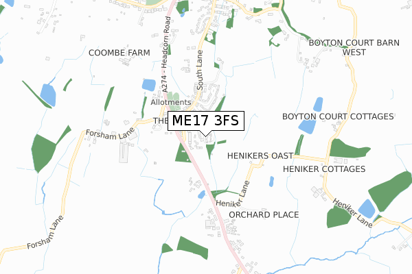 ME17 3FS map - small scale - OS Open Zoomstack (Ordnance Survey)