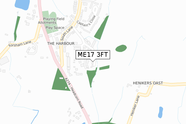 ME17 3FT map - large scale - OS Open Zoomstack (Ordnance Survey)